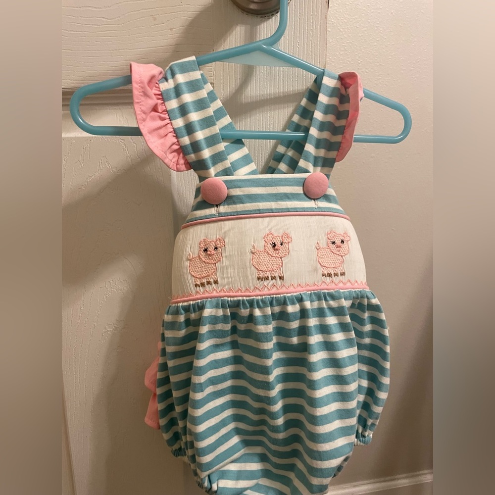New with tags smocked baby girl romper 3 months